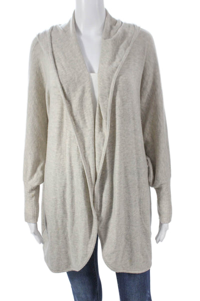 Beautiful People Women Tencel V-Neck Long Sleeve Cardigan Gray Petite Size XS