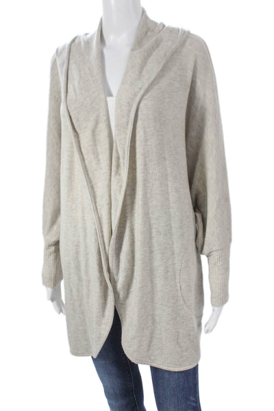 Beautiful People Women Tencel V-Neck Long Sleeve Cardigan Gray Petite Size XS