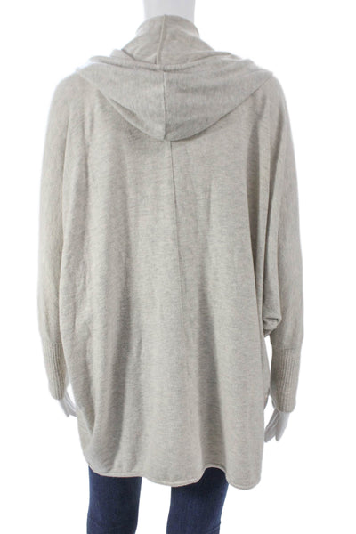 Beautiful People Women Tencel V-Neck Long Sleeve Cardigan Gray Petite Size XS