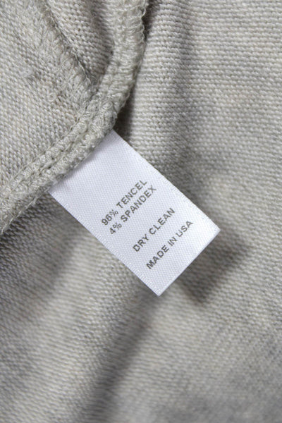 Beautiful People Women Tencel V-Neck Long Sleeve Cardigan Gray Petite Size XS