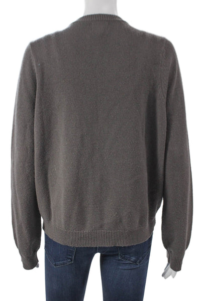Cami NYC Womens Merino Wool V-Neck Cardigan Gray Long Sleeve Size L