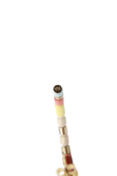 Roxanne Assoulin Womens Gold Tone Multicolor Enamel Pastel Beaded Hoops