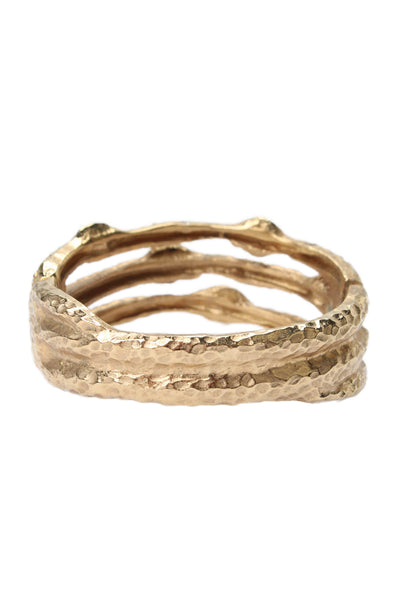 Tat2 Womens Gold Plated Crystal Capri 3 Row Bangle