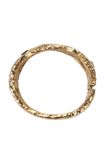 Tat2 Womens Gold Plated Crystal Capri 3 Row Bangle