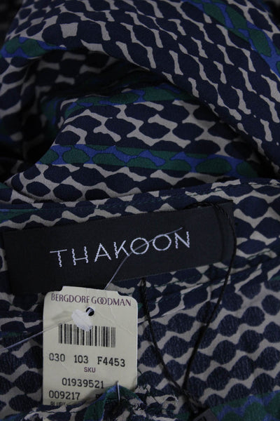 Thakoon Women Solid Blue Polyester Dress Pants Zip Size 2