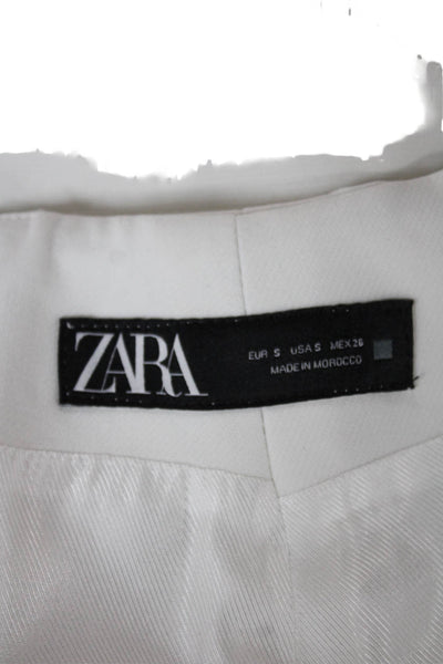 Zara Womens Basic Sweetheart Tank White Polyester Sleeveless Size S