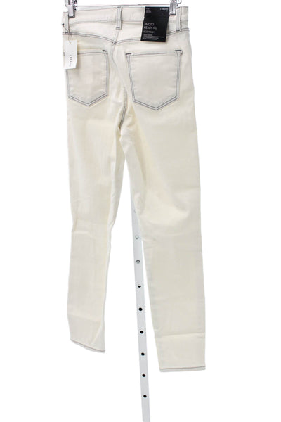 J Brand Women Skinny Ivory Mid Rise Cotton Jeans Size 26