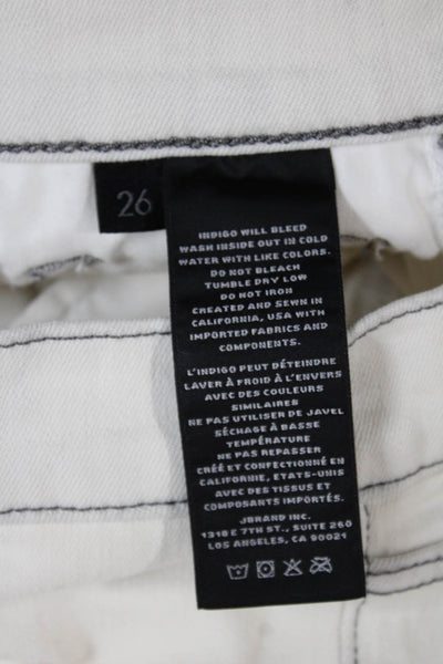J Brand Women Skinny Ivory Mid Rise Cotton Jeans Size 26