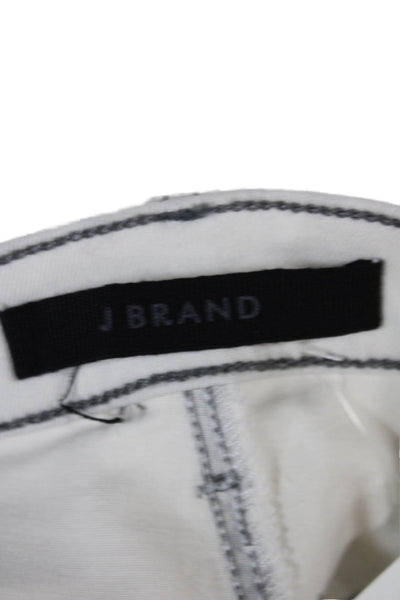 J Brand Women Skinny Ivory Mid Rise Cotton Jeans Size 26
