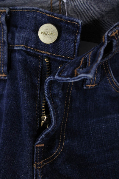 Frame Denim Womens Blue Skinny Jeans Mid Rise Button Fly Size 25