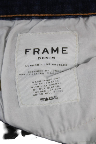 Frame Denim Womens Blue Skinny Jeans Mid Rise Button Fly Size 25