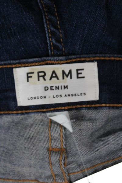Frame Denim Womens Blue Skinny Jeans Mid Rise Button Fly Size 25