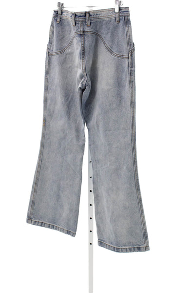 J. Galt Women Flared Jeans Blue 100% Cotton Mid Rise Inseam 32 Size S