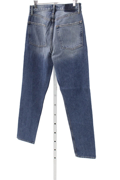 Frame Denim Womens Straight Jeans Blue Mid Rise Button Size 27