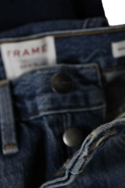 Frame Denim Womens Straight Jeans Blue Mid Rise Button Size 27