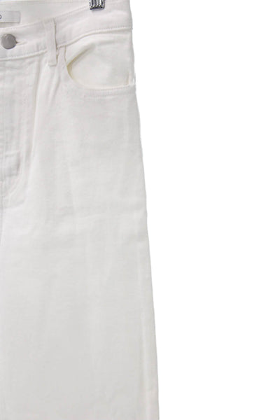 J Brand Women Ankle Jeans White Mid Rise Cotton Inseam 29 Size 26