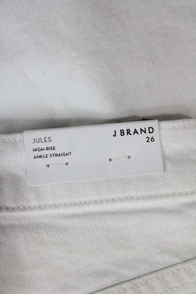 J Brand Women Ankle Jeans White Mid Rise Cotton Inseam 29 Size 26
