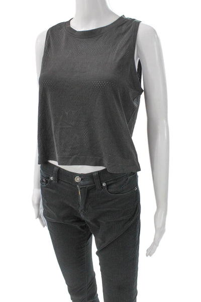 Lululemon Womens Laser Cut Detail Sleeveless Active Tank Top Black Size 2