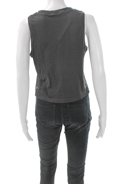 Lululemon Womens Laser Cut Detail Sleeveless Active Tank Top Black Size 2