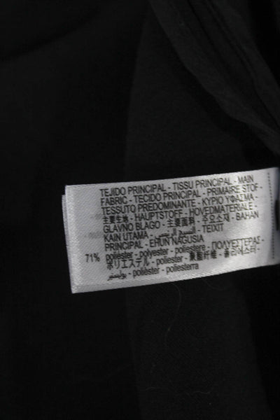 Zara Womens Pea Coat Black Button Long Sleeve Polyester Size XS
