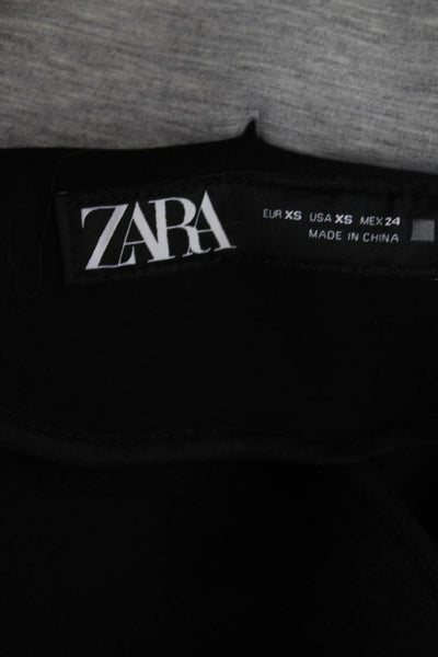 Zara Womens Pea Coat Black Button Long Sleeve Polyester Size XS