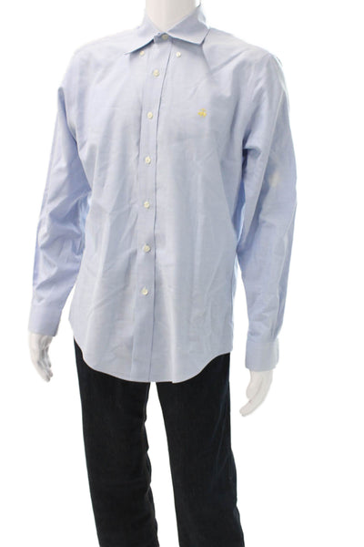 Brooks Brothers Mens Blue Cotton Dress Shirt Button Up Long Sleeve Size M