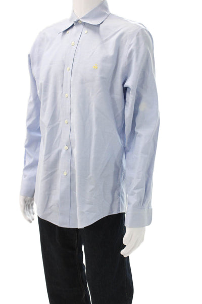 Brooks Brothers Mens Blue Cotton Dress Shirt Button Up Long Sleeve Size M