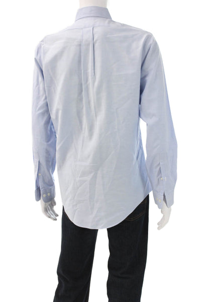 Brooks Brothers Mens Blue Cotton Dress Shirt Button Up Long Sleeve Size M