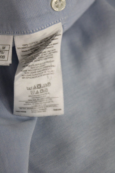 Brooks Brothers Mens Blue Cotton Dress Shirt Button Up Long Sleeve Size M