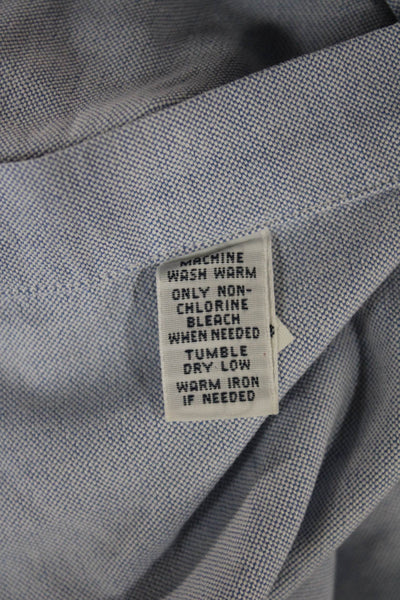 Ralph Lauren Mens Blue Cotton Collared Dress Shirt Button Up Long Sleeve Size M