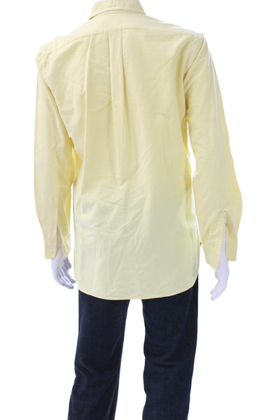 Ralph Lauren Mens Yellow Cotton Blend Button Up Dress Shirt Size M