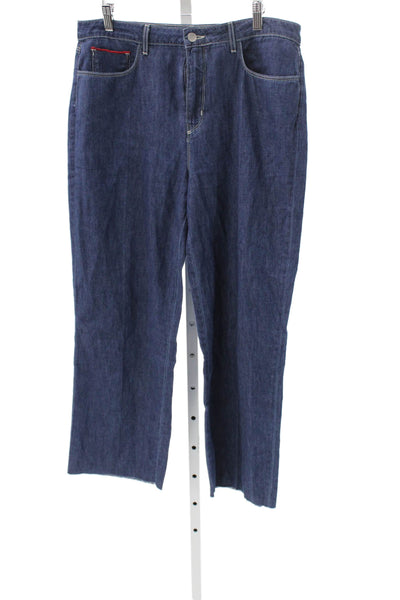 L'Agence Womens Cropped Blue Jeans High Rise 100% Cotton Size 31