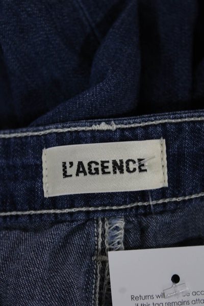 L'Agence Womens Cropped Blue Jeans High Rise 100% Cotton Size 31