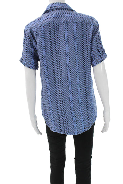 Corridor Mens Buttoned Down Herringbone Cotton Short Sleeve Shirt Size XS