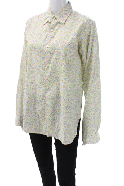Garments Engineered Womens Button-Up Floral Cotton Long Sleeve Top Size S