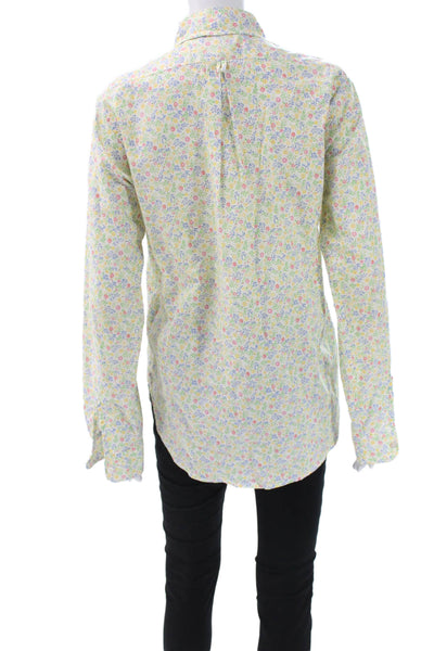 Garments Engineered Womens Button-Up Floral Cotton Long Sleeve Top Size S