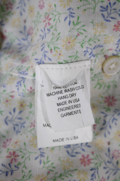 Garments Engineered Womens Button-Up Floral Cotton Long Sleeve Top Size S