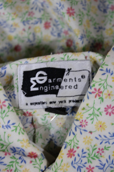 Garments Engineered Womens Button-Up Floral Cotton Long Sleeve Top Size S