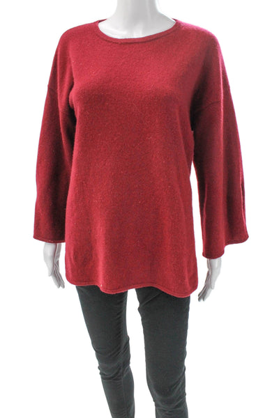 Catherine Catherine Malandrino Women Cashmere Tunic Red Crewneck Size L
