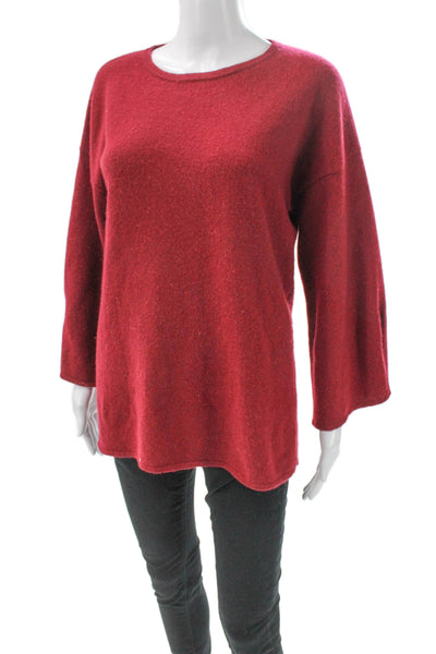 Catherine Catherine Malandrino Women Cashmere Tunic Red Crewneck Size L