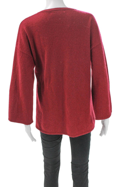 Catherine Catherine Malandrino Women Cashmere Tunic Red Crewneck Size L