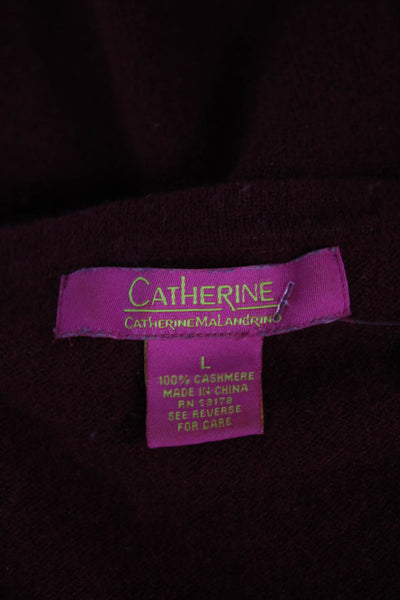 Catherine Catherine Malandrino Women Cashmere Tunic Red Crewneck Size L