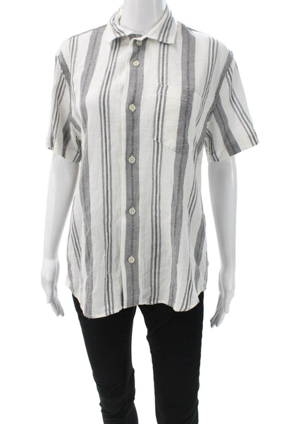 Corridor Mens Button Down Collared Short Sleeve White 100% Cotton Shirt Size XS