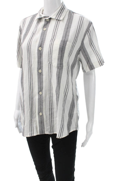 Corridor Mens Button Down Collared Short Sleeve White 100% Cotton Shirt Size XS