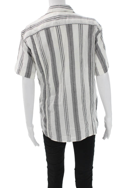 Corridor Mens Button Down Collared Short Sleeve White 100% Cotton Shirt Size XS
