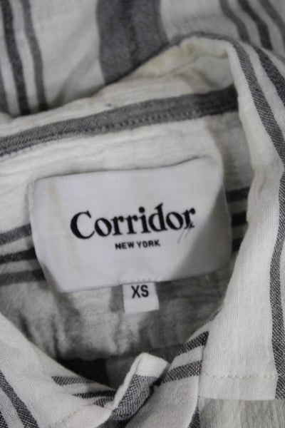 Corridor Mens Button Down Collared Short Sleeve White 100% Cotton Shirt Size XS
