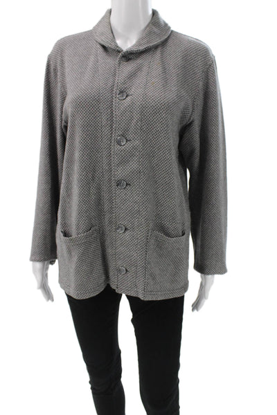 Garments Engineered Mens Buttoned Down Cotton Jacket Gray Size S
