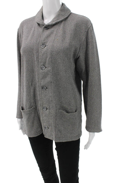 Garments Engineered Mens Buttoned Down Cotton Jacket Gray Size S