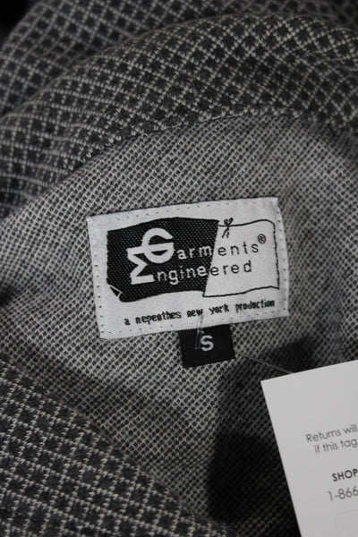 Garments Engineered Mens Buttoned Down Cotton Jacket Gray Size S