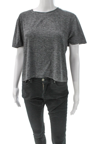Outdoor Voices Women Basic Gray Crew Neck Short Sleeve T-Shirt Pullover Size L